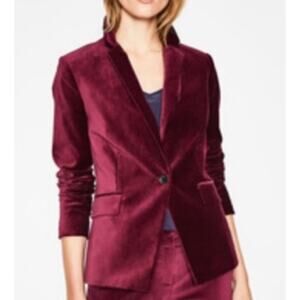 Women's Velvet Blazer - Burgundy